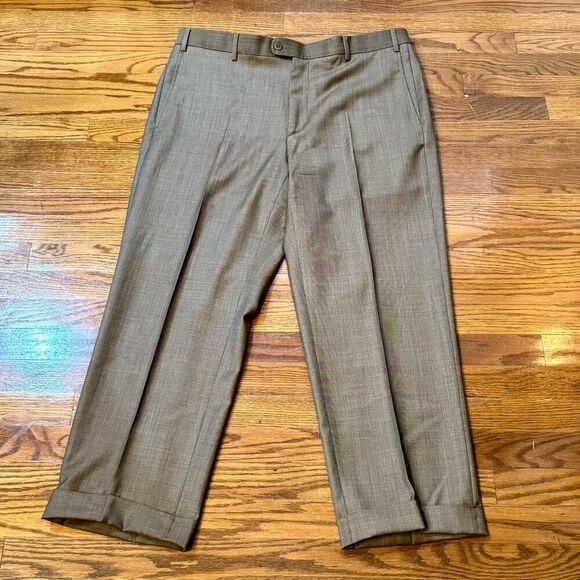 Zanella Todd Brown Flat Front Dress Pants. Size 36. - Picture 9 of 9